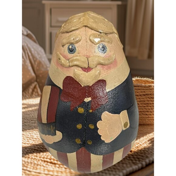 Vintage Uncle Sam Stars & Stripes Patriotic Rolly Polly Shelf Sitter - Picture 1 of 7